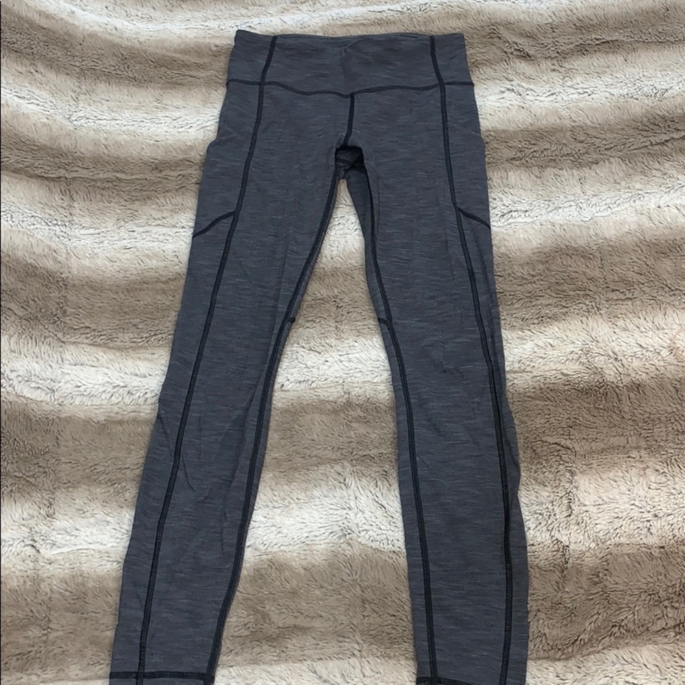 Gray Lululemon Pocket Leggings